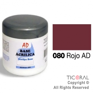 BASE ACRILICA AD 080 ROJO 200ML X 3 UNIDADES